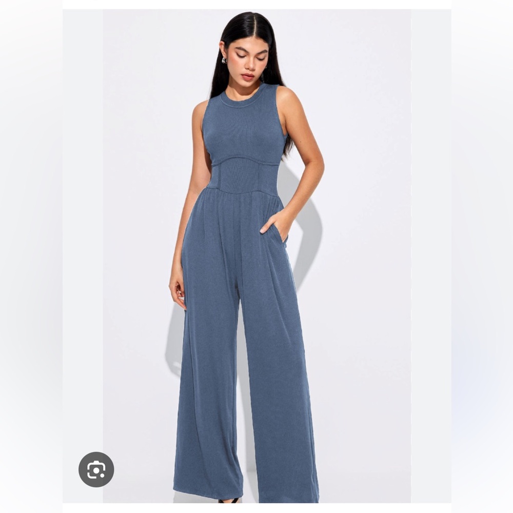 Sleeveless Blue Jumpsuit